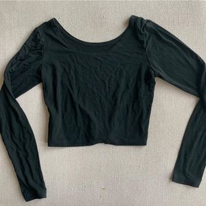 American Apparel Black Longsleeve Crop Top